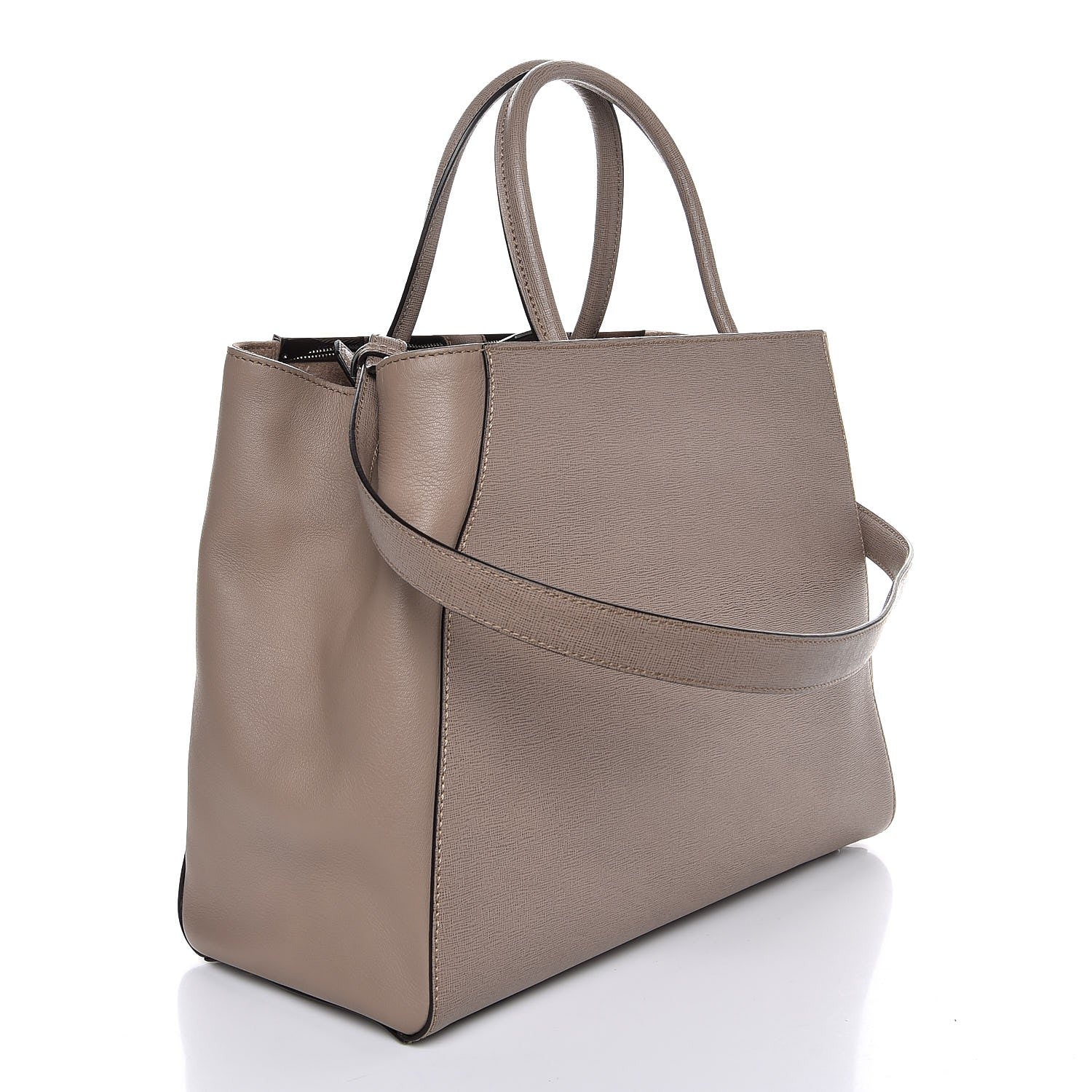 Fendi Vitello Elite Regular 2Jours Tote Tortora 4 of 9