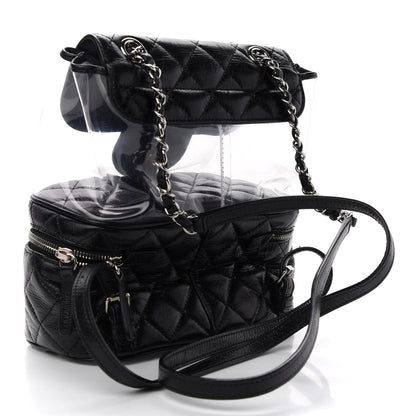 Chanel Crumpled Calfskin PVC Quilted Backpack Black 3 of 9