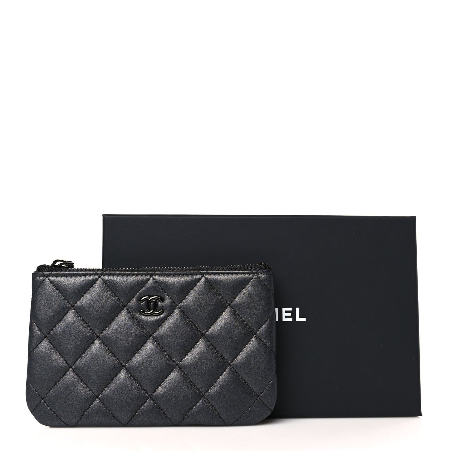 Pearly Lambskin Quilted Small Cosmetic Case So Black