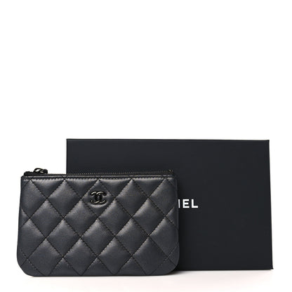 Chanel Pearly Lambskin Quilted Small Cosmetic Case So Black 8 of 8