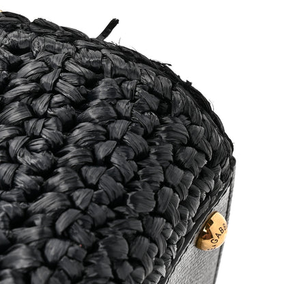 Dolce & Gabbana Woven Raffia Dauphine Sequin Embroidered Medium L'Amore Belleza Chain Miss Sicily Satchel Black Multicolor 10 of 10