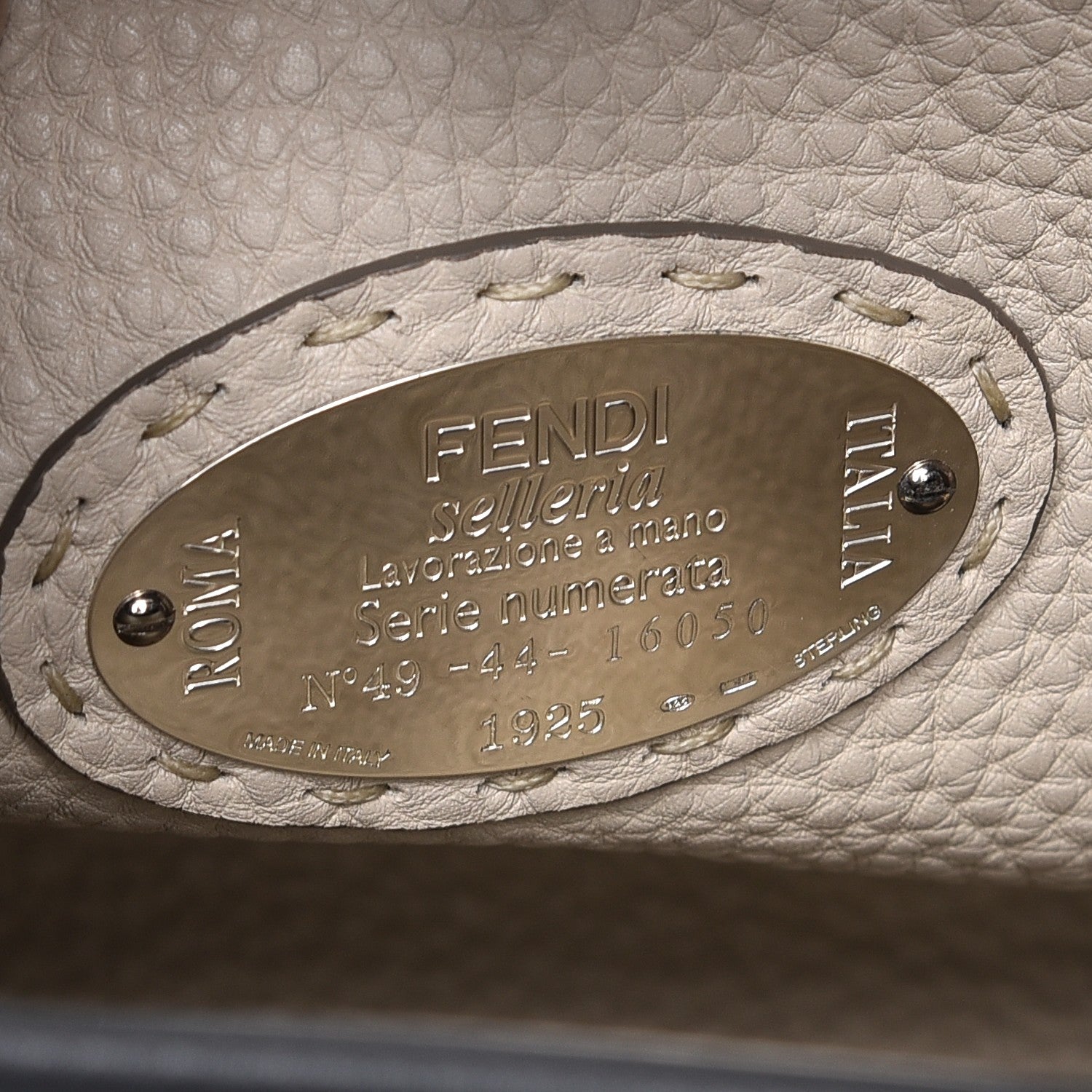 Fendi Cuoio Romano Selleria Bi-Color Large Peekaboo Iconic Satchel Asfalto Latte 8 of 10