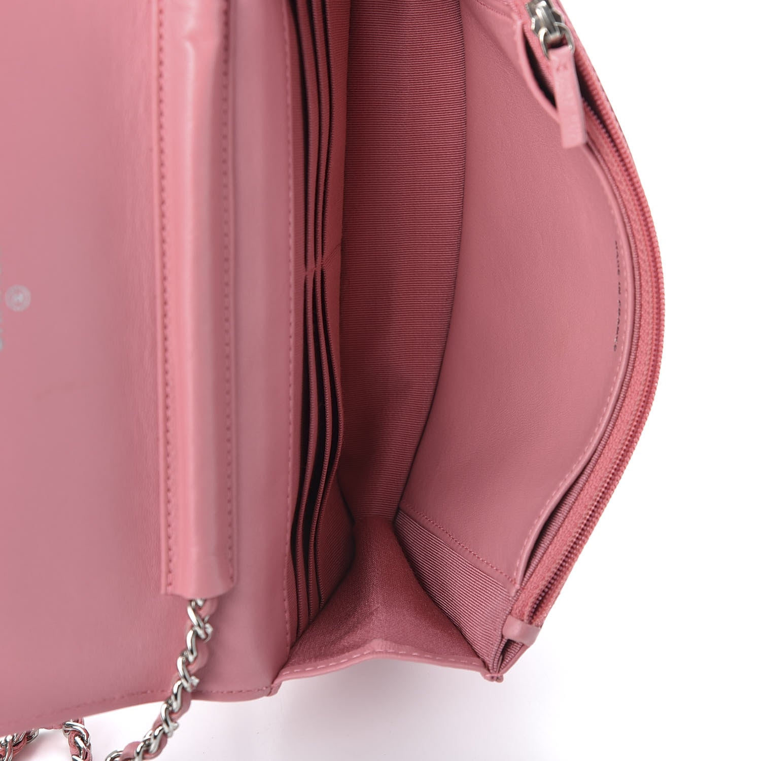 Chanel Lambskin Quilted Wallet On Chain WOC Pink 4 of 9