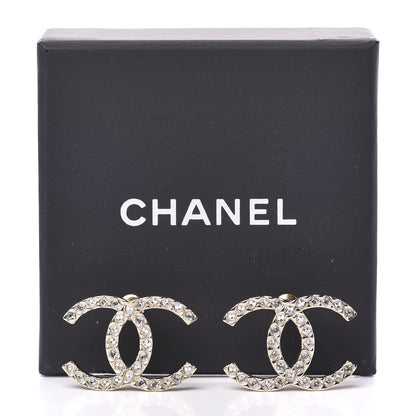 Chanel Baguette Crystal High Society CC Earrings Gold 5 of 5