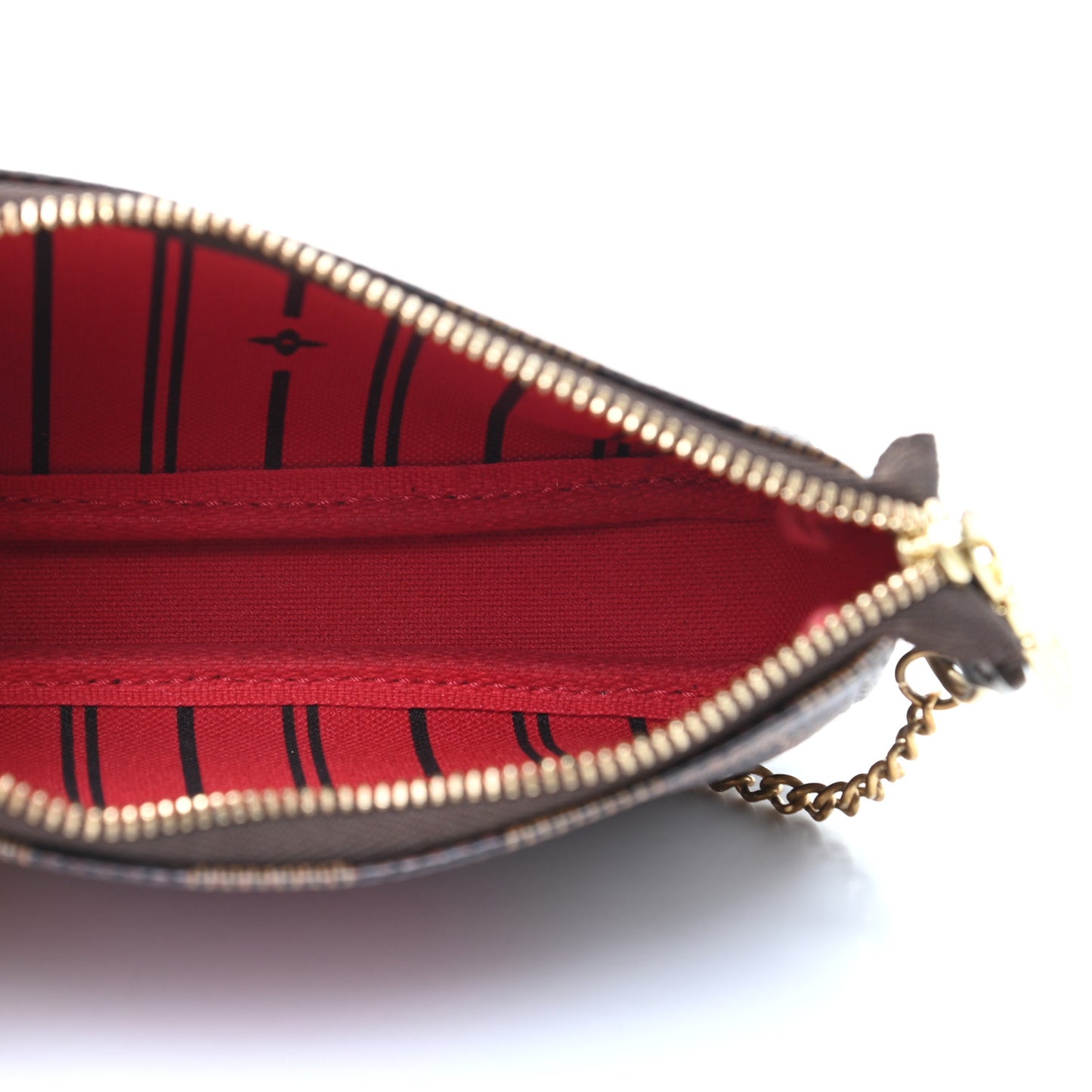 Damier Ebene Complice Trunks and Bags Mini Pochette Accessories Red