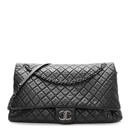 Chanel Calfskin Quilted XXL Travel Flap Bag Black 1 of 10