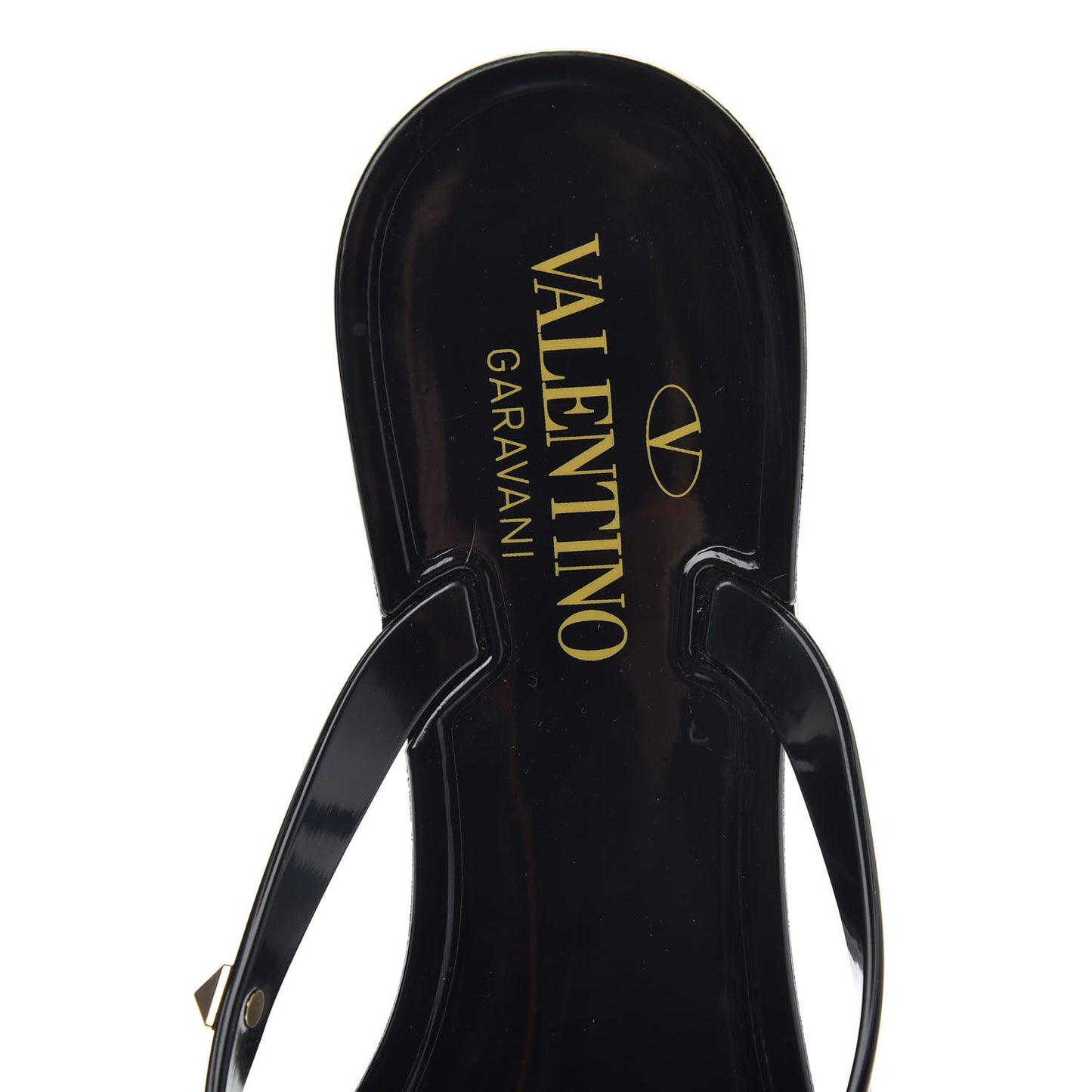 PVC Jelly Rockstud Bow Thong Sandals 37 Black