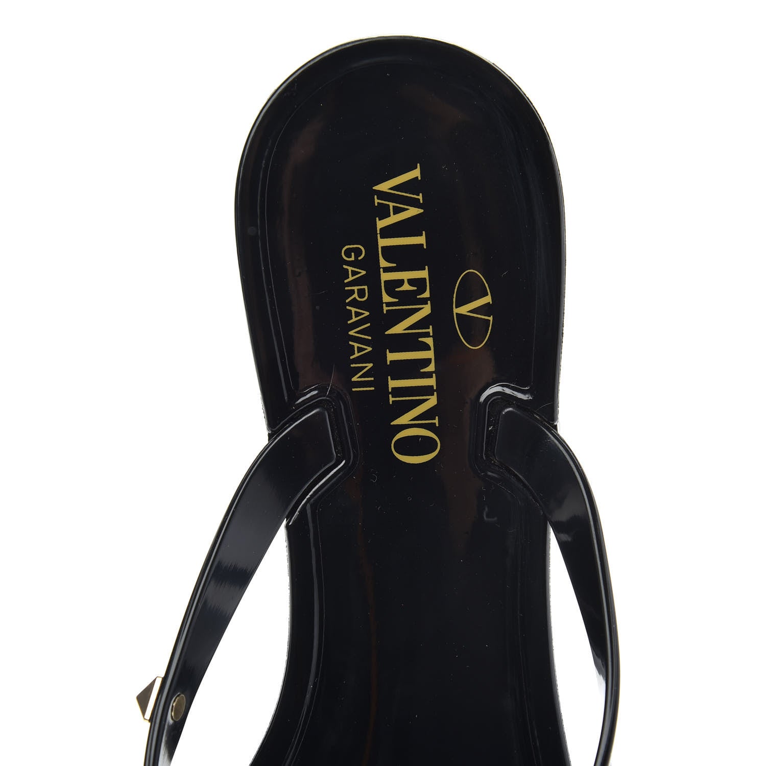 Valentino Garavani PVC Jelly Rockstud Bow Thong Sandals 37 Black 6 of 8