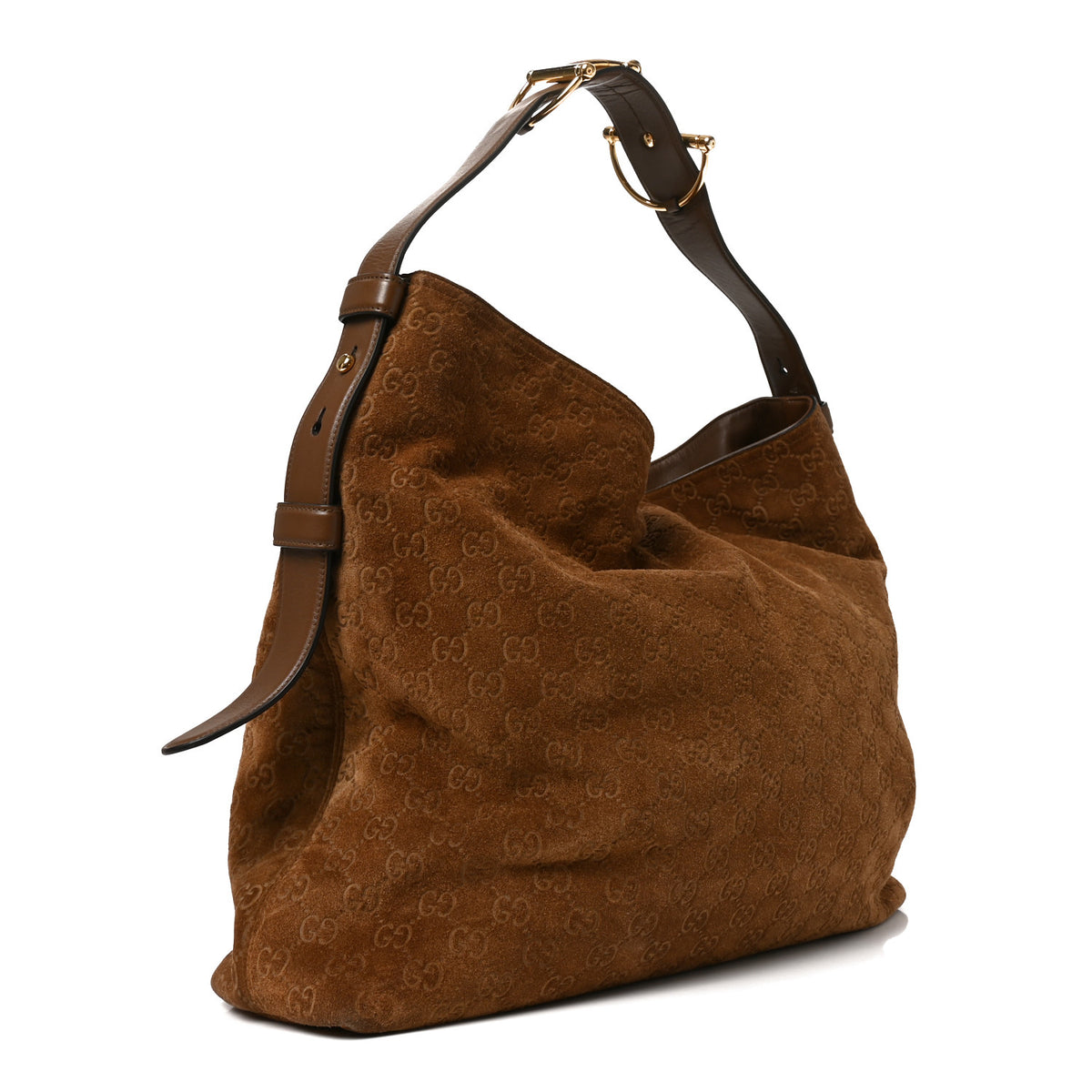 Suede Monogram Large Beatrix Tote Brown