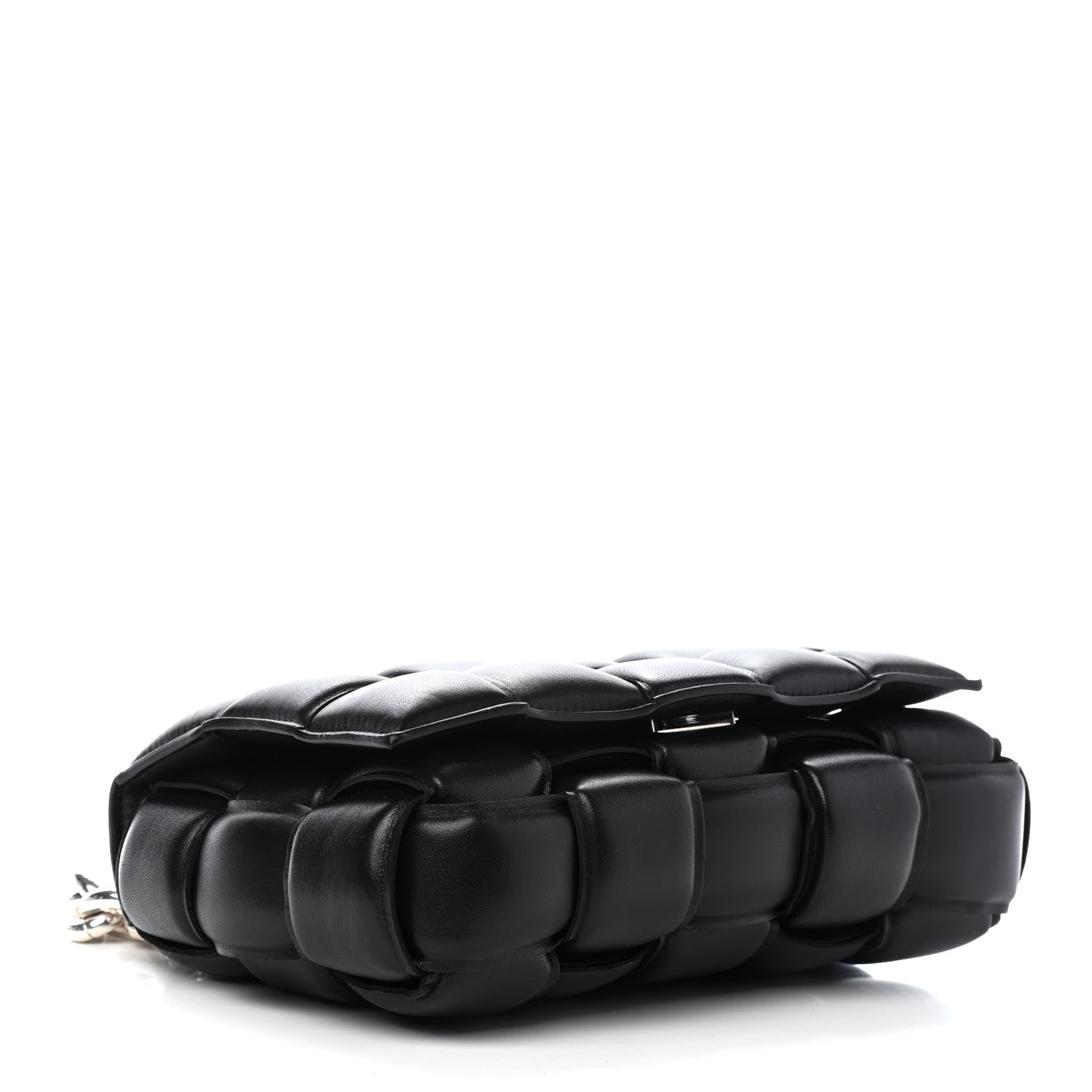 Bottega Veneta Lambskin Maxi Intreccio Padded Chain Cassette Crossbody Bag Black 3 of 8
