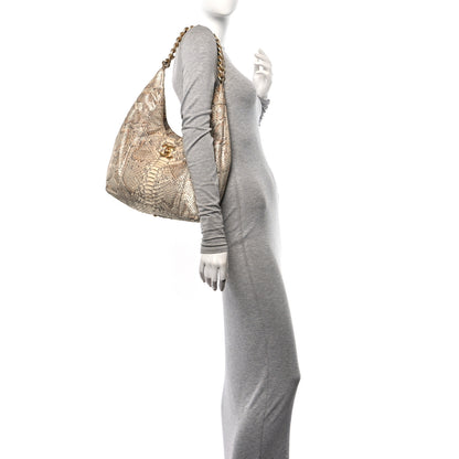 Chanel Snakeskin CC Hobo Beige 2 of 10