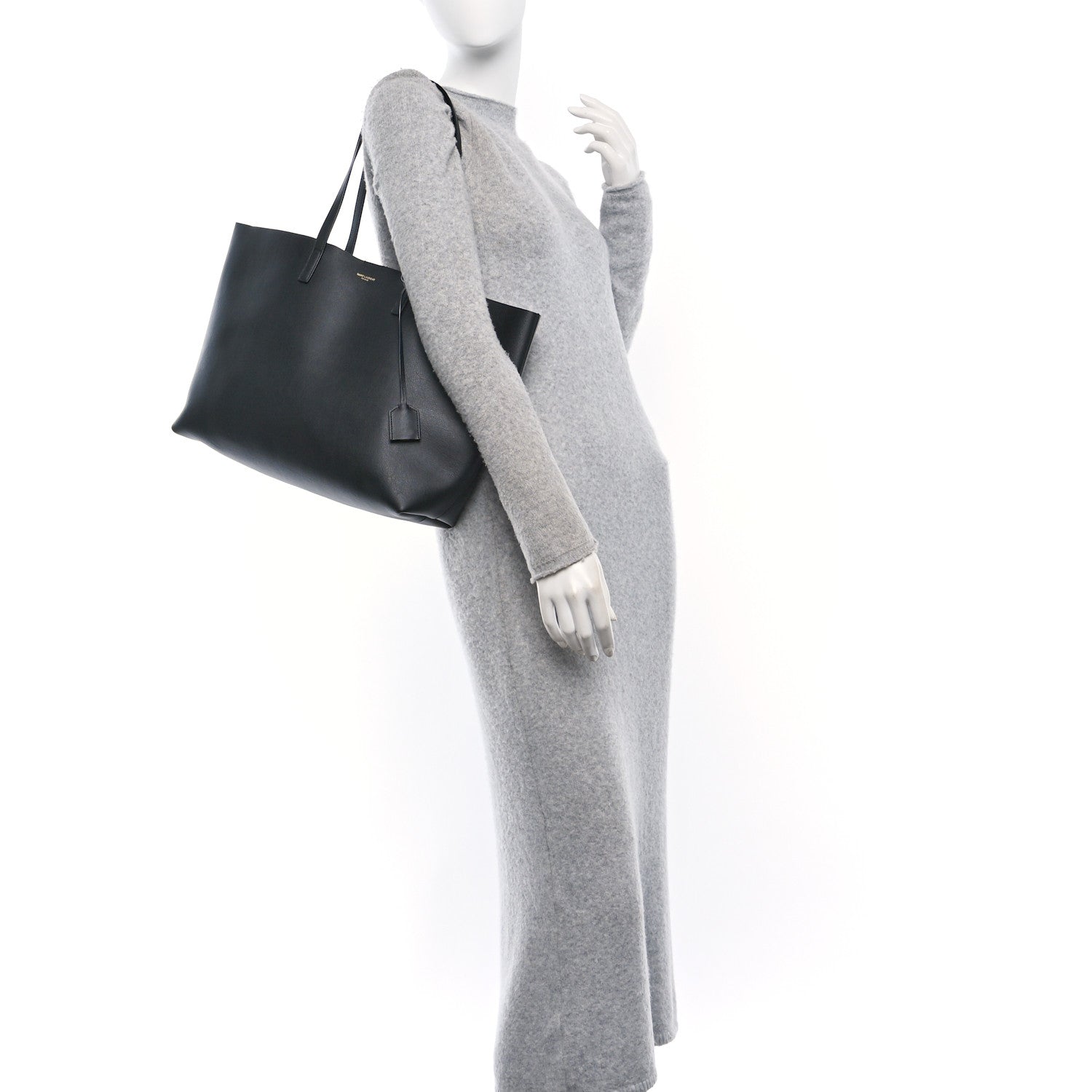 Saint Laurent Calfskin Large Shopping Tote Black 2 of 10