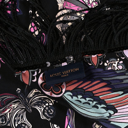 Louis Vuitton Silk Dark Angels Shawl Black 3 of 4