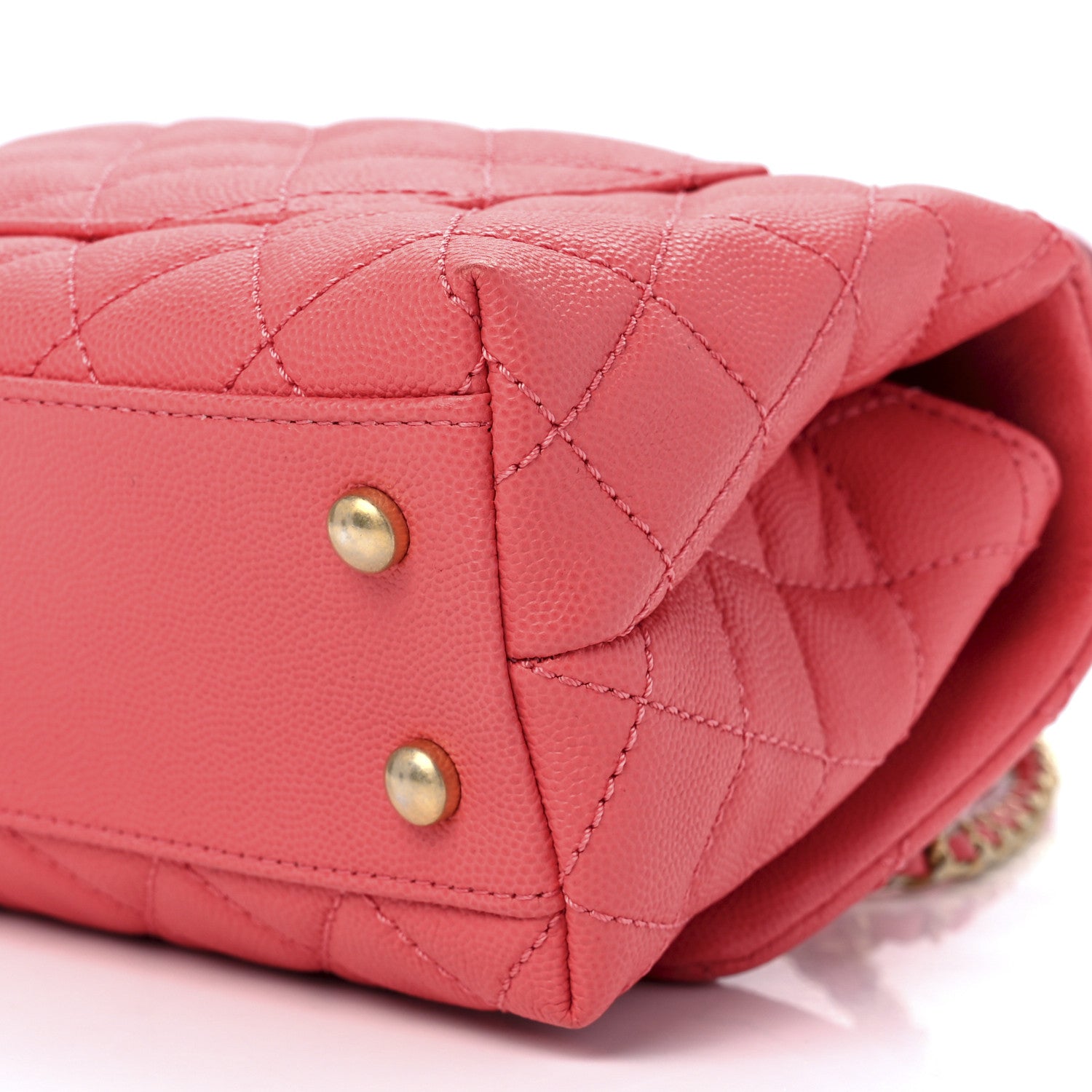 Chanel Caviar Lizard Embossed Quilted Mini Coco Handle Flap Pink 12 of 13