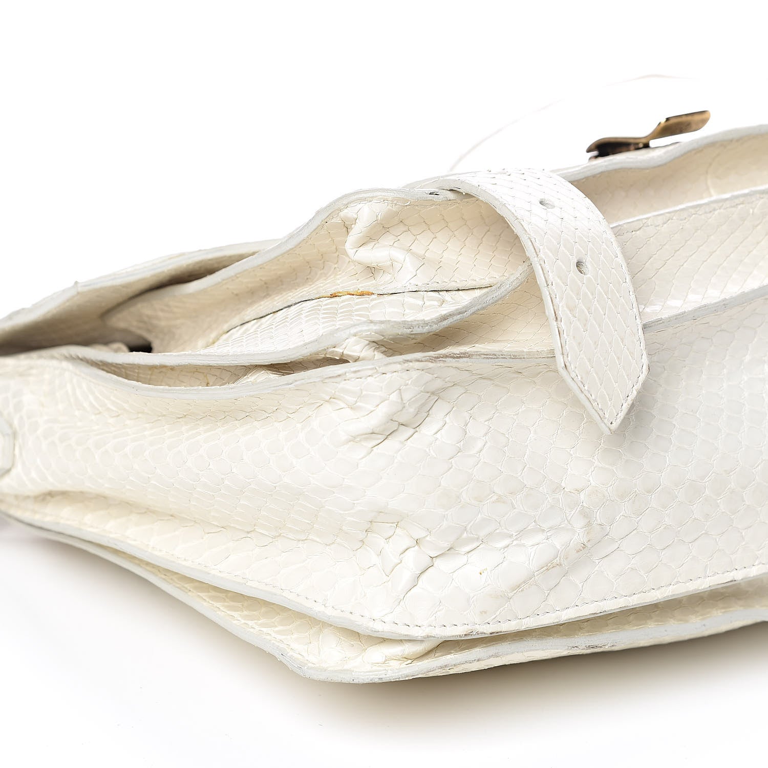 Proenza Schouler Snakeskin Calfskin Embossed Medium PS1 Satchel White 7 of 17