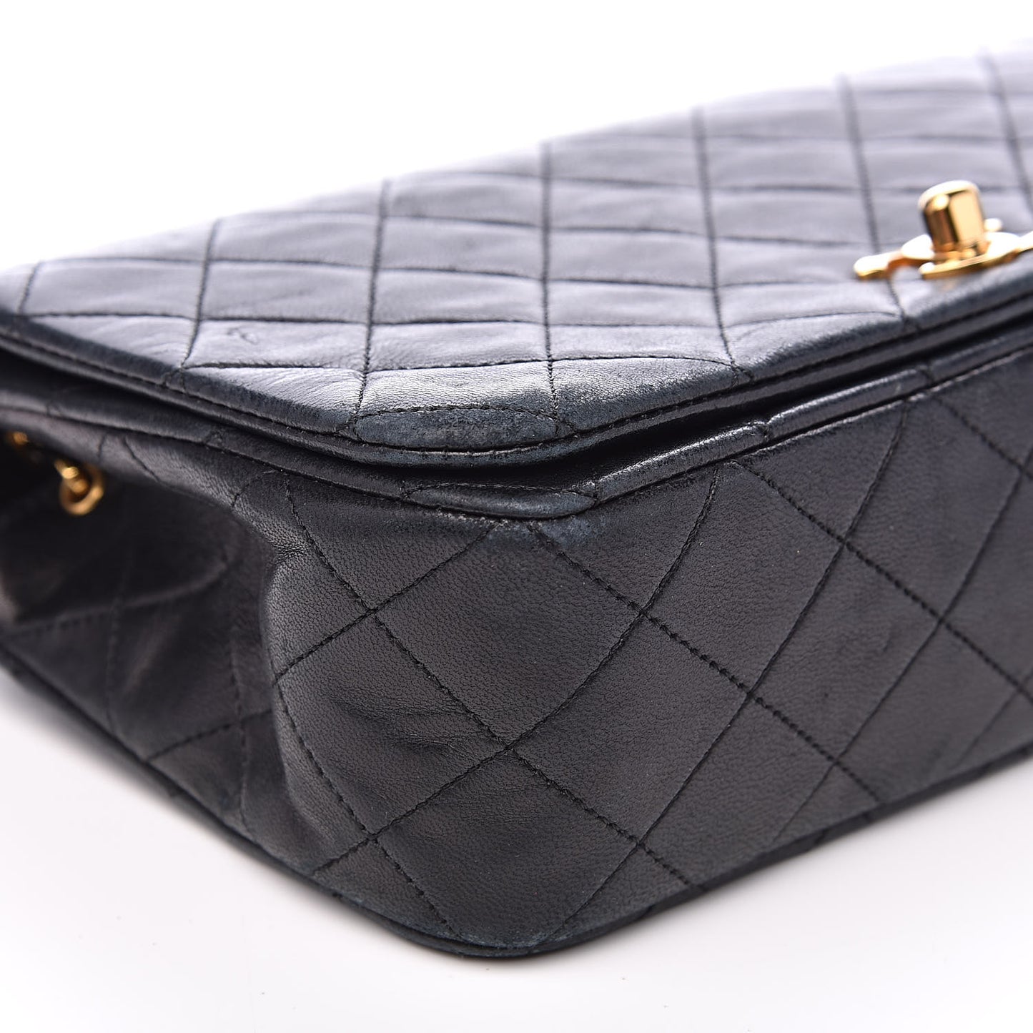 Lambskin Quilted Small Single Flap Bag Black