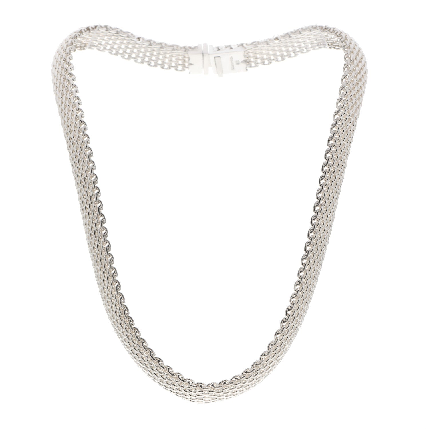 Tiffany Sterling Silver Somerset Mesh Necklace 3 of 4