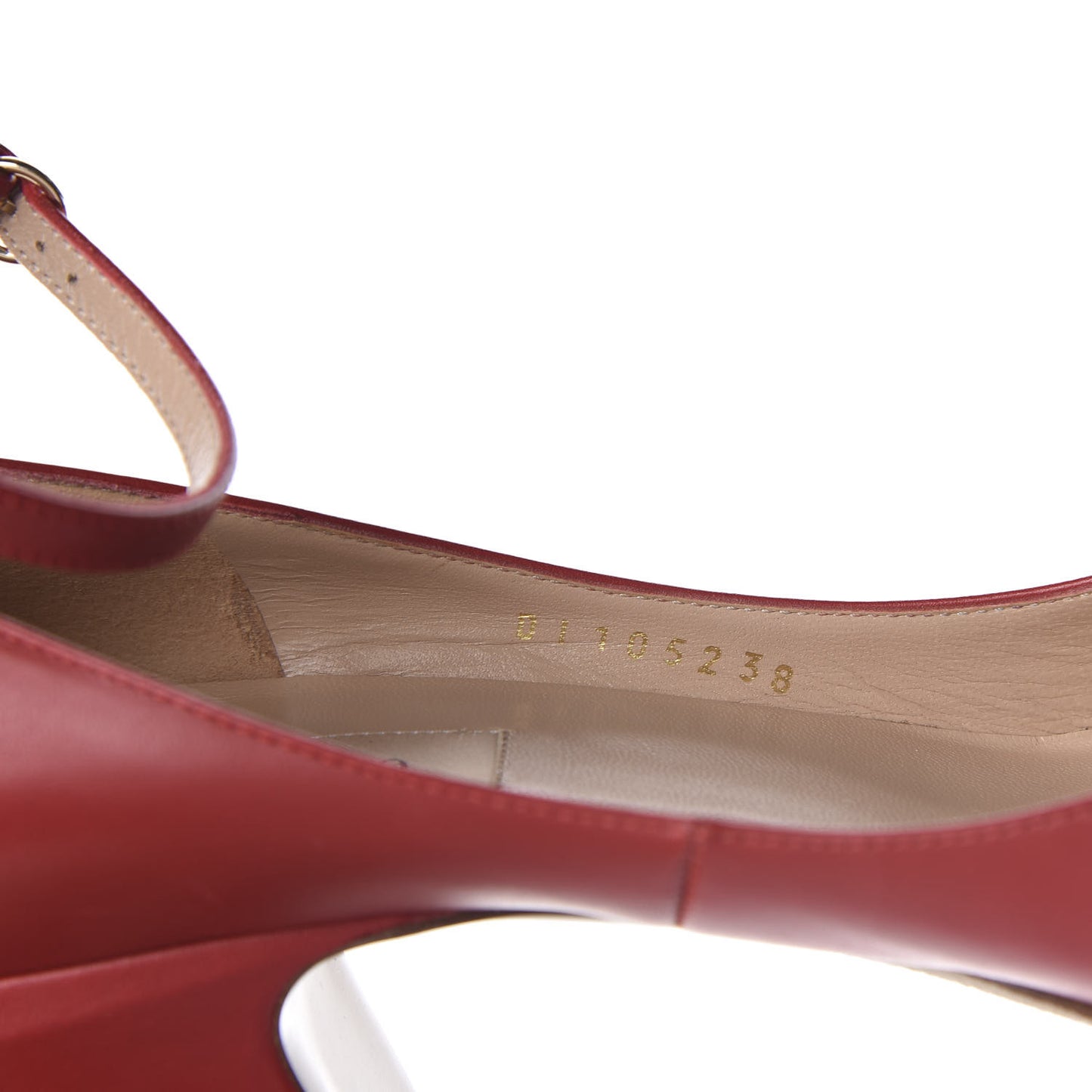 Calfskin Tan-Go Mary Jane 60mm Pumps 38 Red