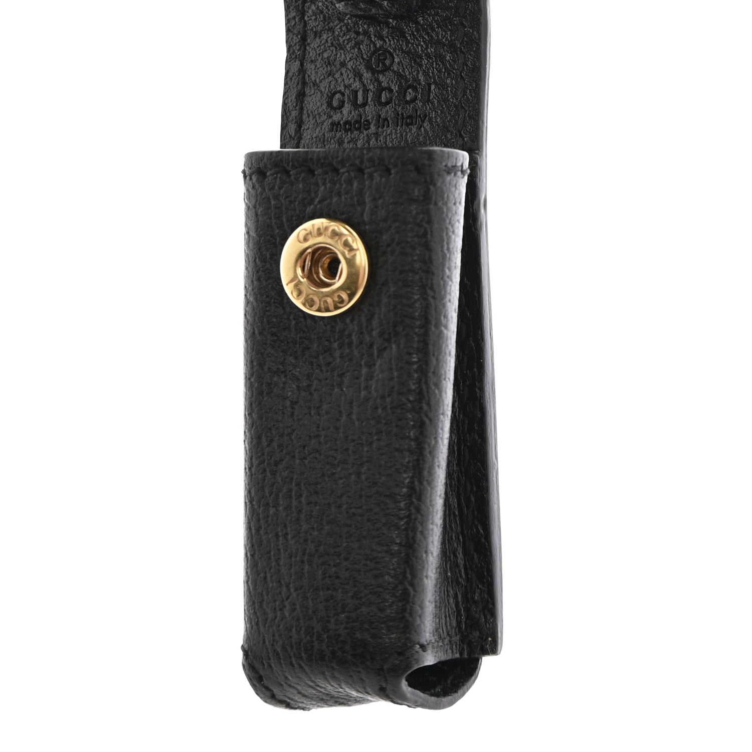 Gucci Textured Dollar Calfskin Enamel GG Lipstick Holder Necklace Black 6 of 7
