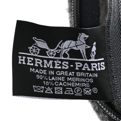 Hermes Wool Cashmere Avalon Pillow PM Ecru Gris Fonce 4 of 4