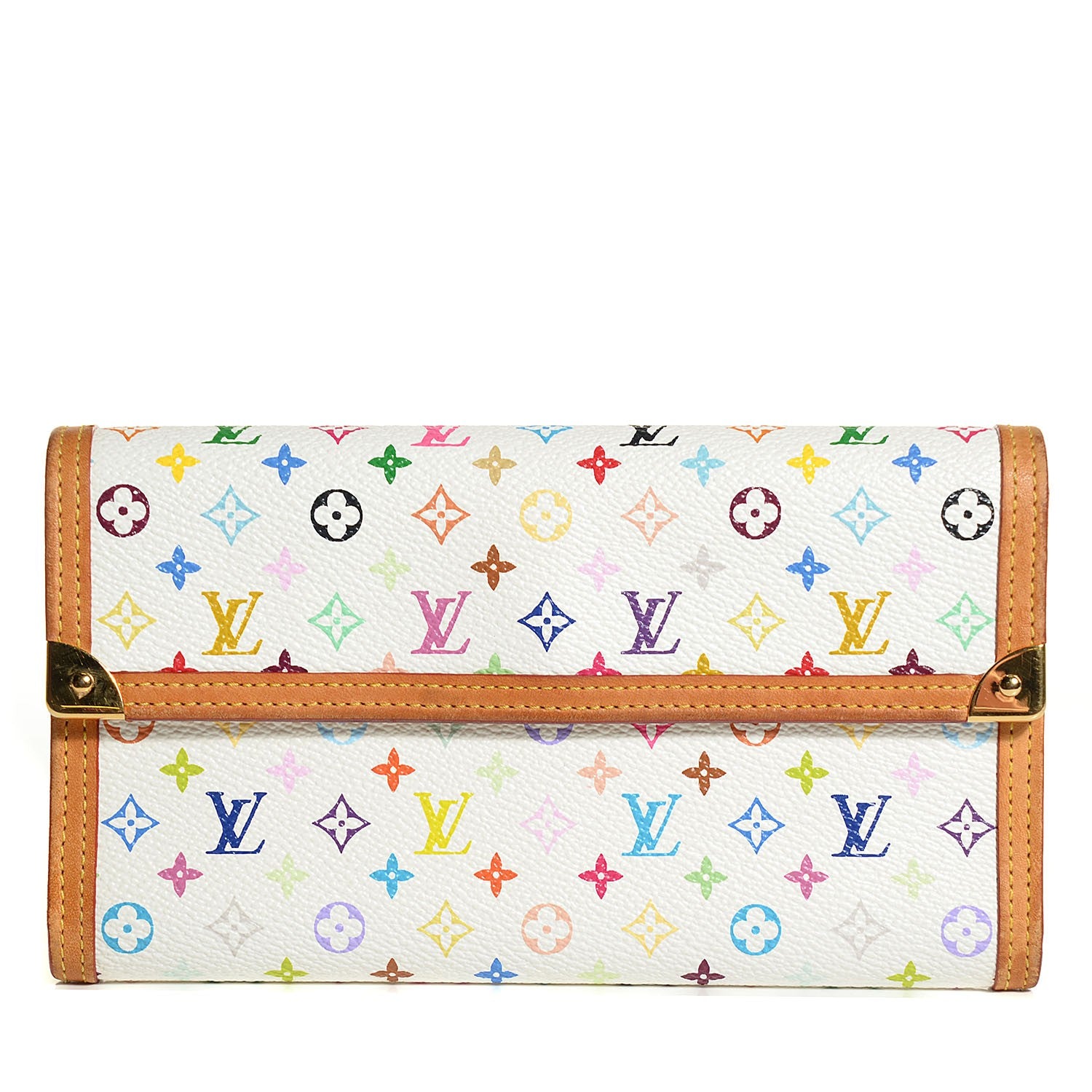 Louis Vuitton Monogram Multicolor Porte Tresor International Wallet White 1 of 8