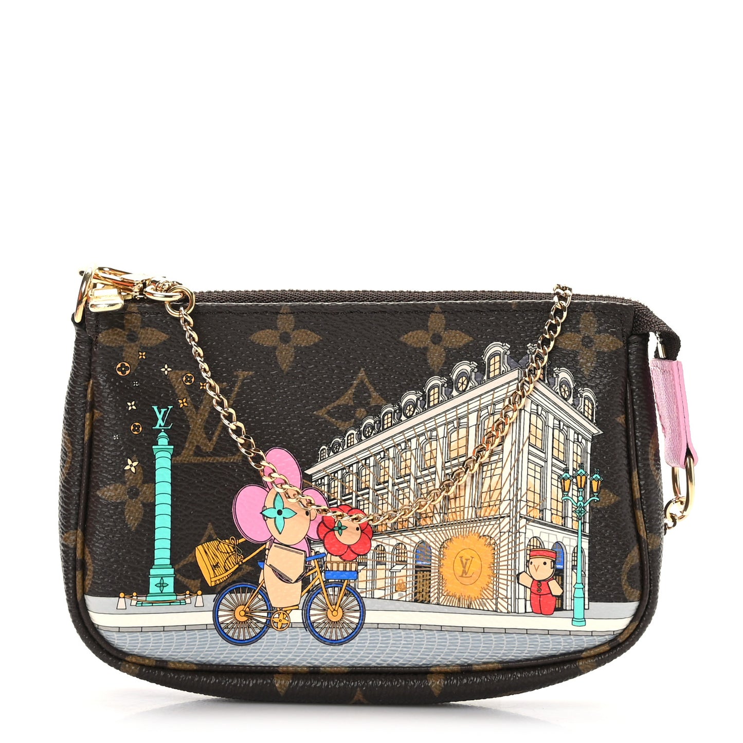 Monogram 2022 Christmas Animation Paris Mini Pochette Accessories Pink