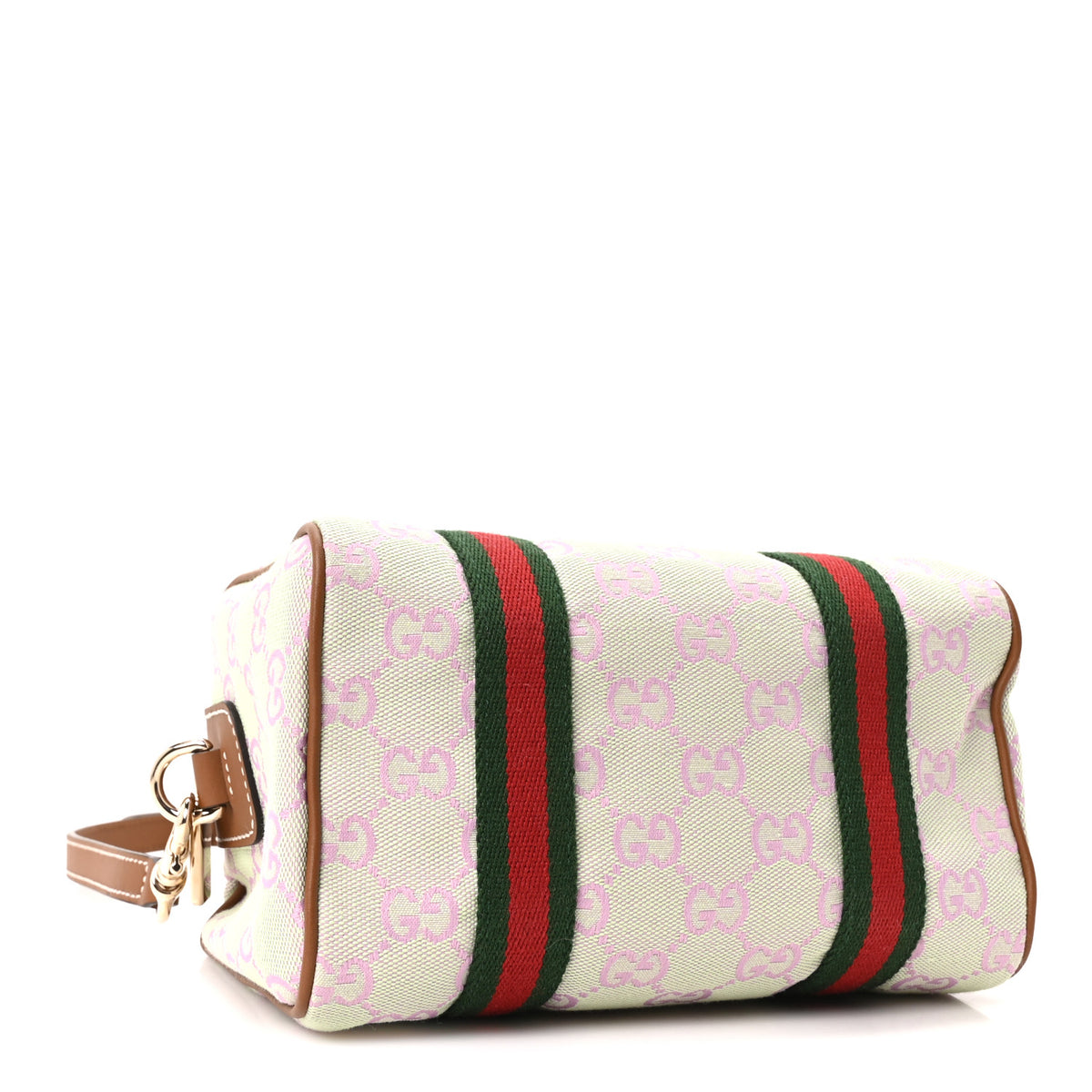 GG Supreme Web Mini GG Top Handle Bag Green Pink