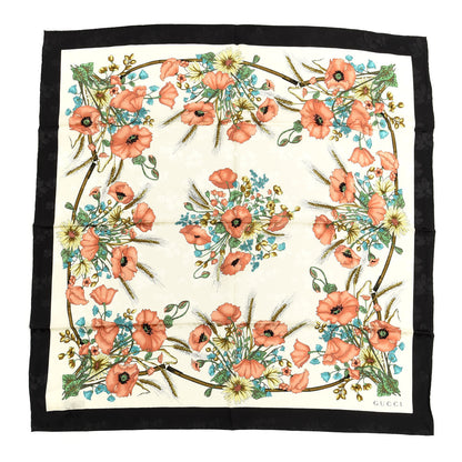 Gucci Silk Floral Scarf Ivory Black 1 of 4