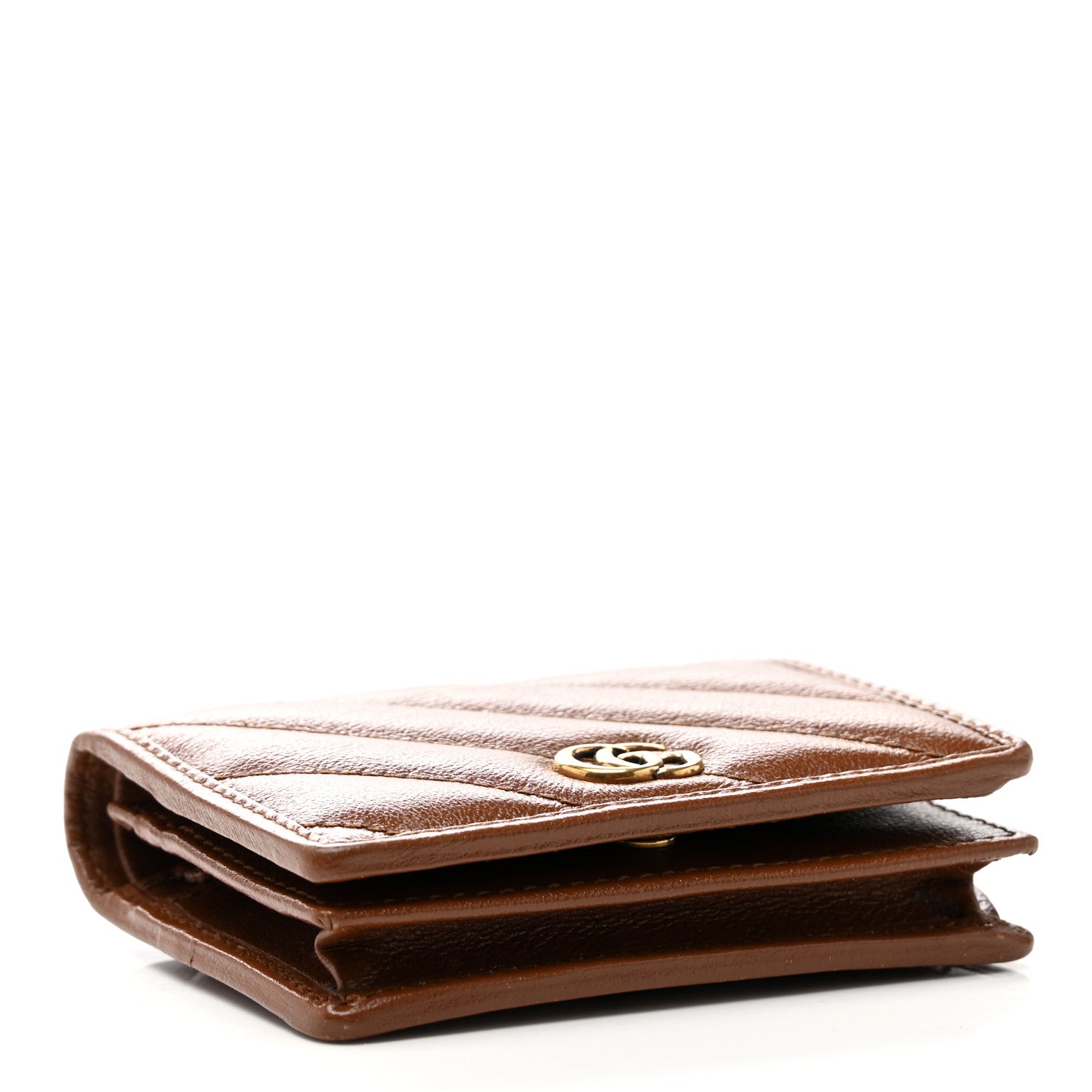 Gucci Azalea Calfskin Matelasse Diagonal GG Marmont Card Case Wallet Cuir 4 of 6