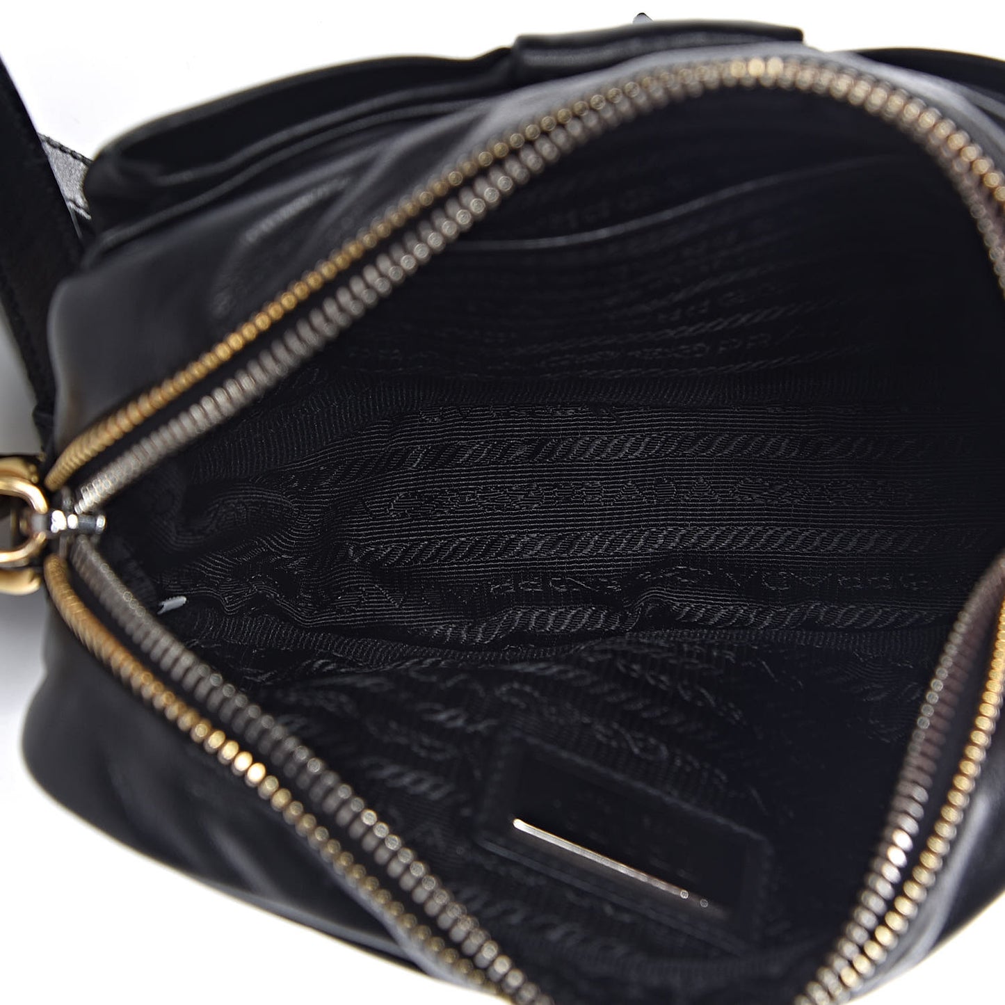 Glace Calfskin Zippers Bow Clutch Black