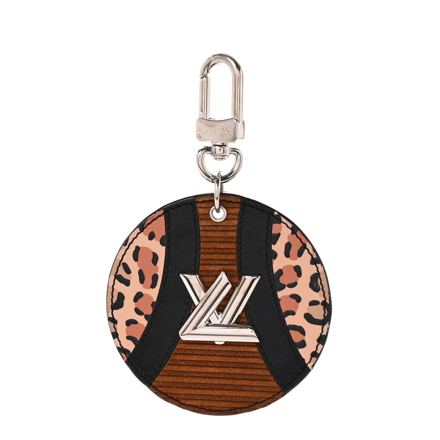 Monogram Corduroy Patchwork Bag Charm Key Ring