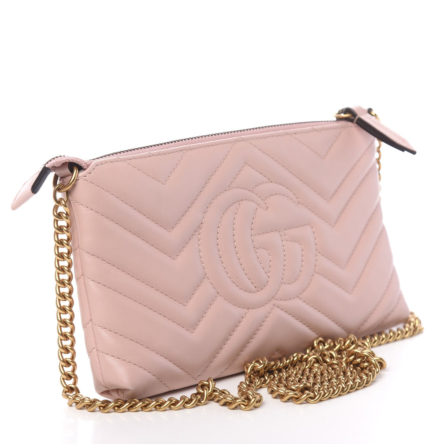 Gucci Calfskin Matelasse Mini GG Marmont Chain Bag Perfect Pink 3 of 11