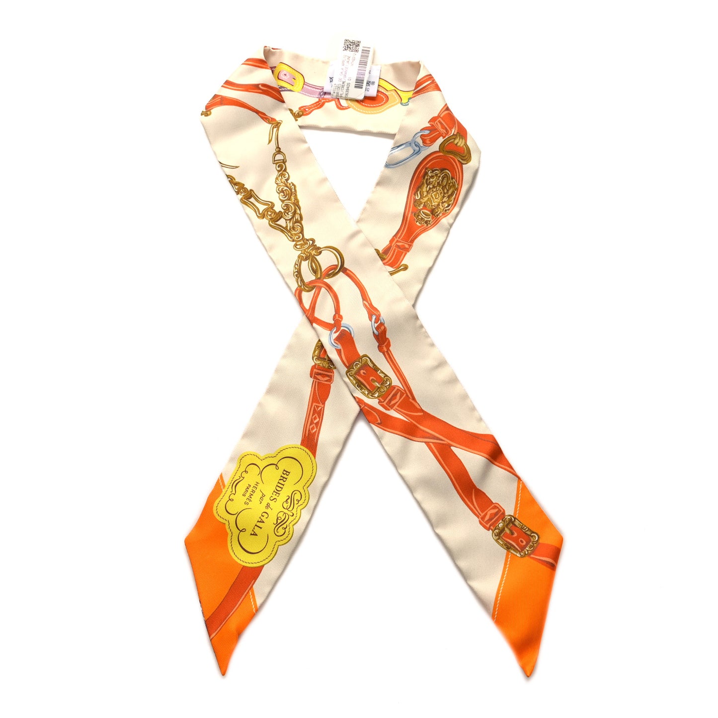 Silk Brides De Gala Applique Pique Twilly Creme Orange Jaune