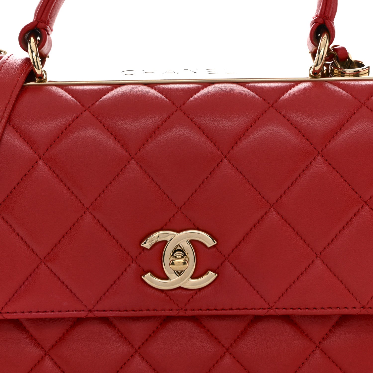 Chanel Lambskin Quilted Medium Trendy CC Flap Dual Handle Bag Red 8 of 10