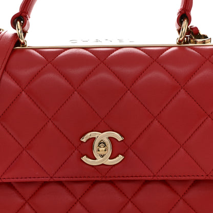 Chanel Lambskin Quilted Medium Trendy CC Flap Dual Handle Bag Red 8 of 10