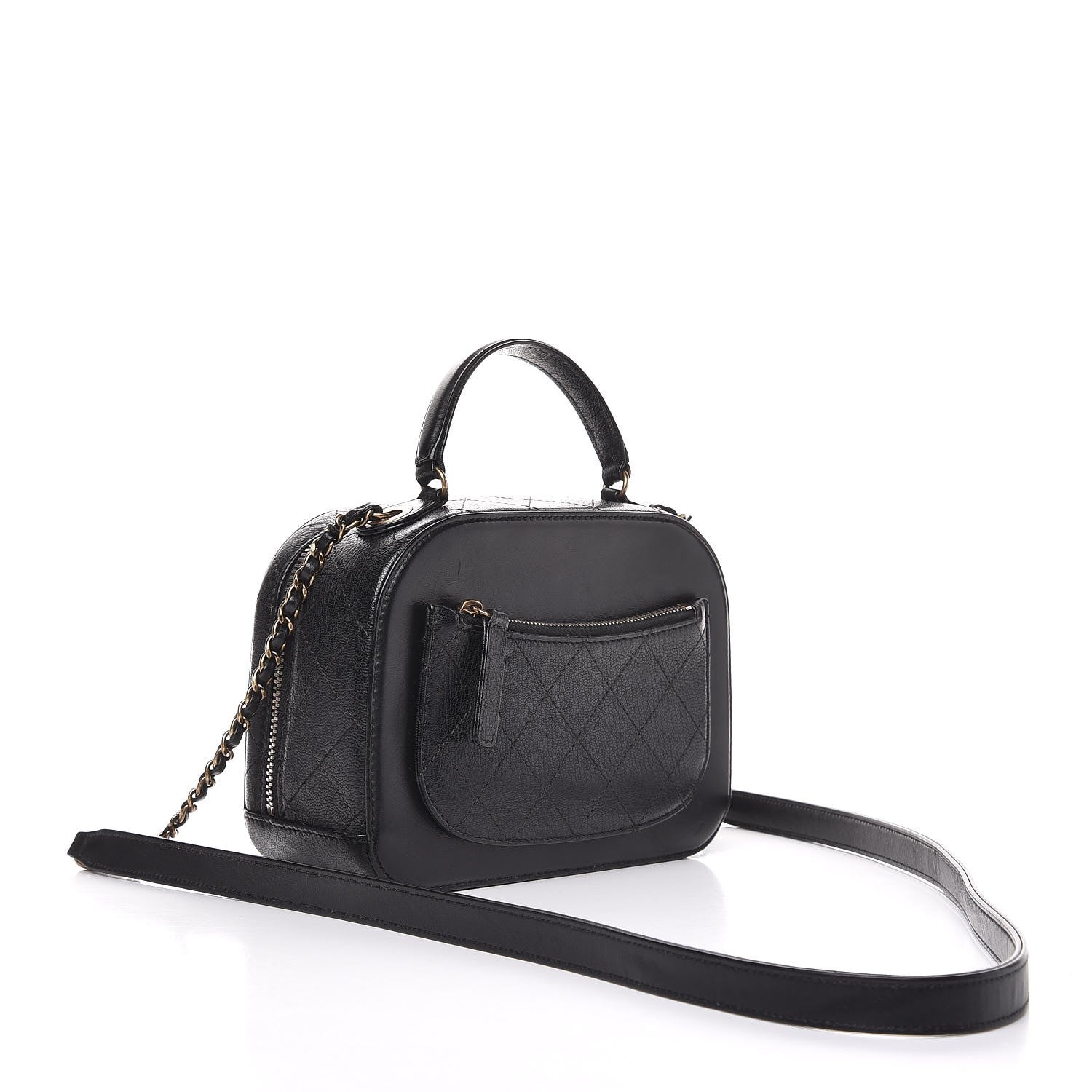 Chanel Shiny Calfskin Goatskin Small Coco Curve Vanity Bag Black 3 of 7