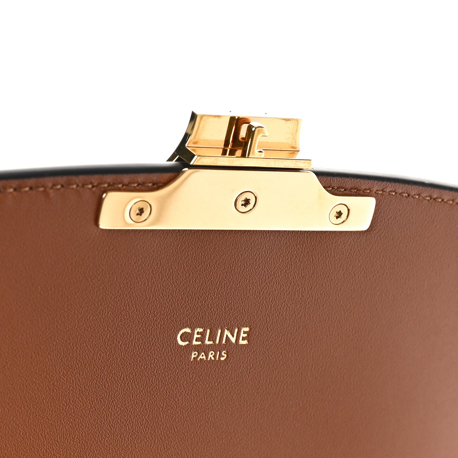 Celine Textile Calfskin Classique Triomphe Bag Natural Tan 6 of 8