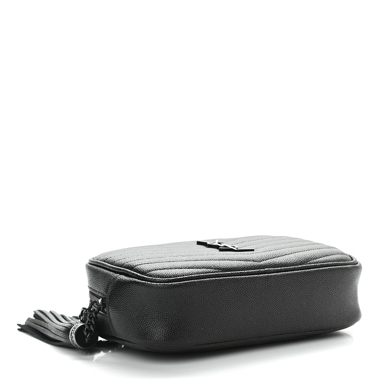 Saint Laurent Grain De Poudre Matelasse Monogram Mini Lou Camera Bag Black 4 of 8