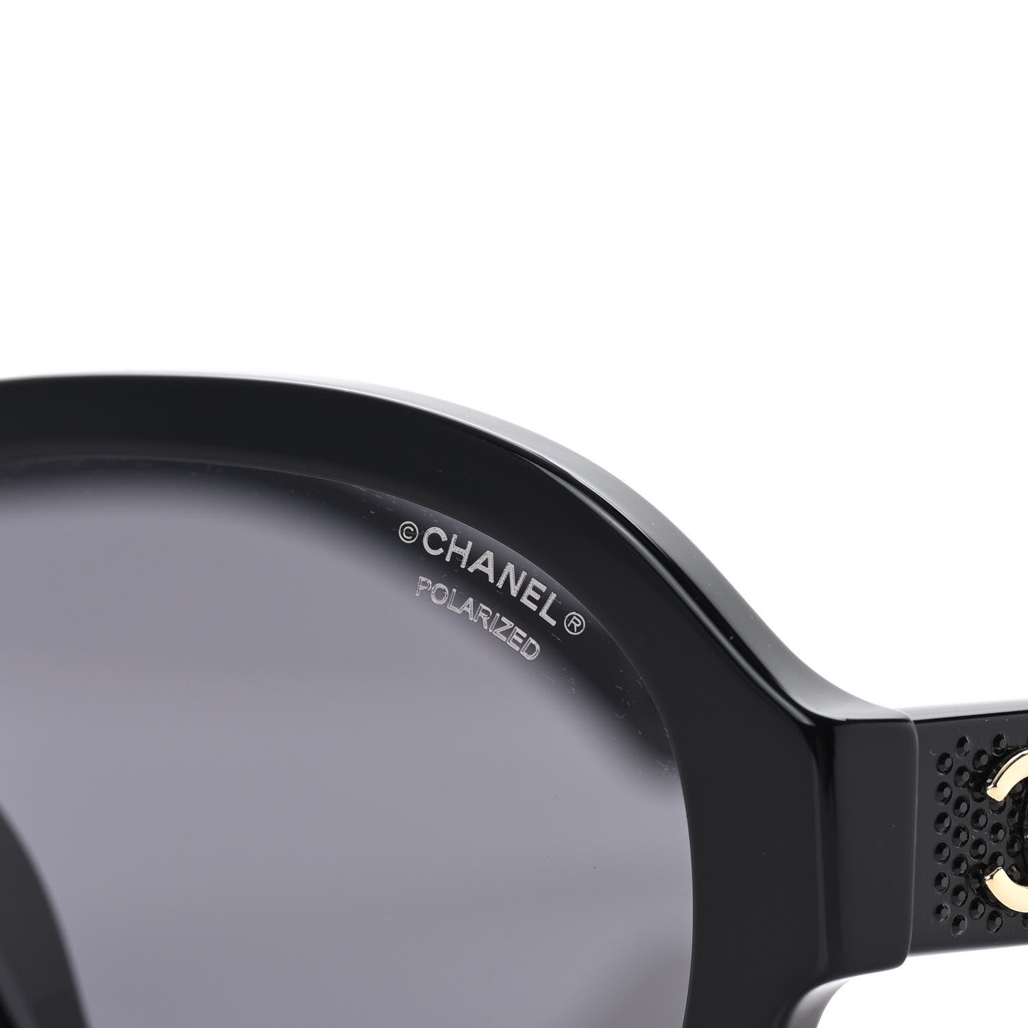 Chanel Acetate Strass Polarized Pilot Sunglasses 5467-B Black 7 of 8