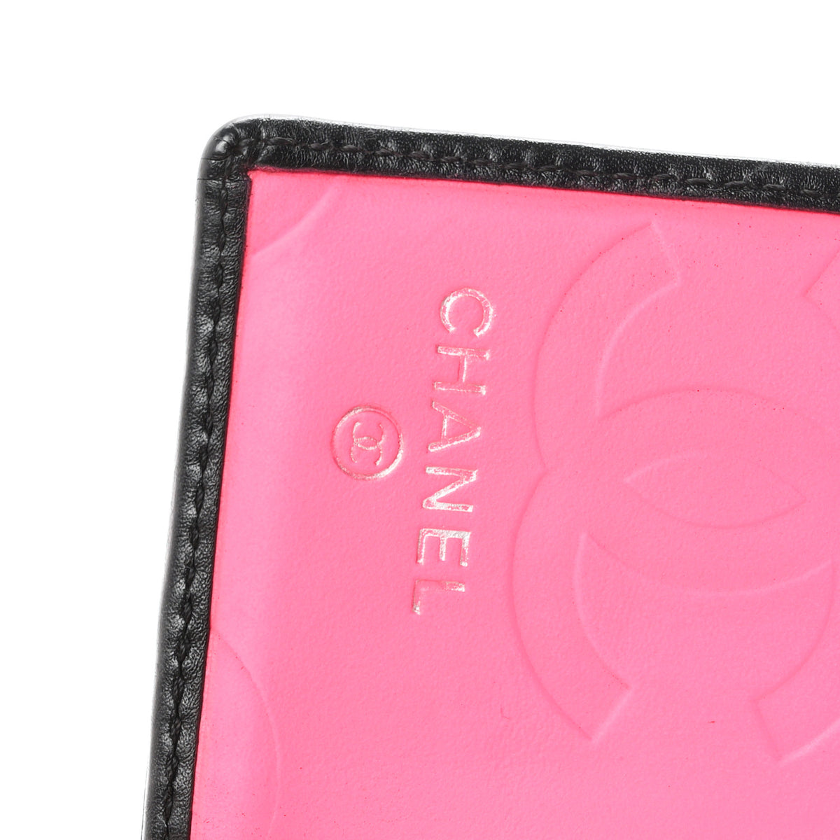 Lambskin Quilted Cambon Flap Wallet Black