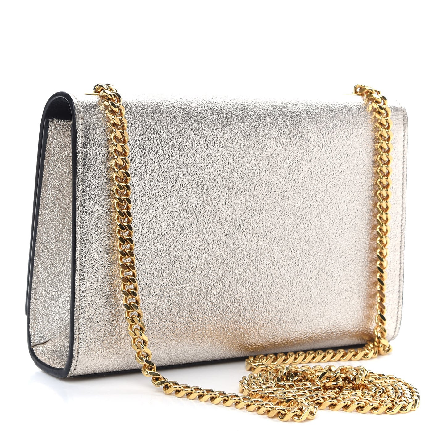Metallic Calfskin Small Classic Monogram Kate Satchel Pale Gold