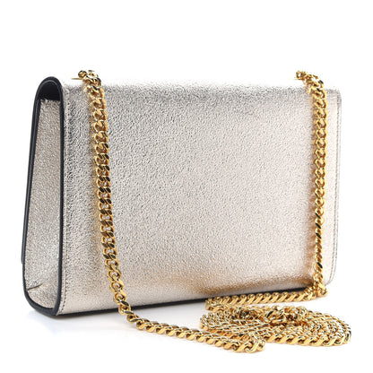 Saint Laurent Metallic Calfskin Small Classic Monogram Kate Satchel Pale Gold 3 of 8