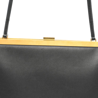 Celine Smooth Calfskin Medium Clasp Shoulder Bag Black 8 of 14
