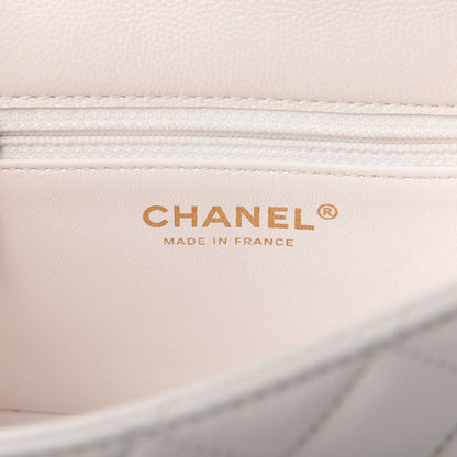 Chanel Caviar Quilted Mini Sweet Classic Flap White 8 of 10