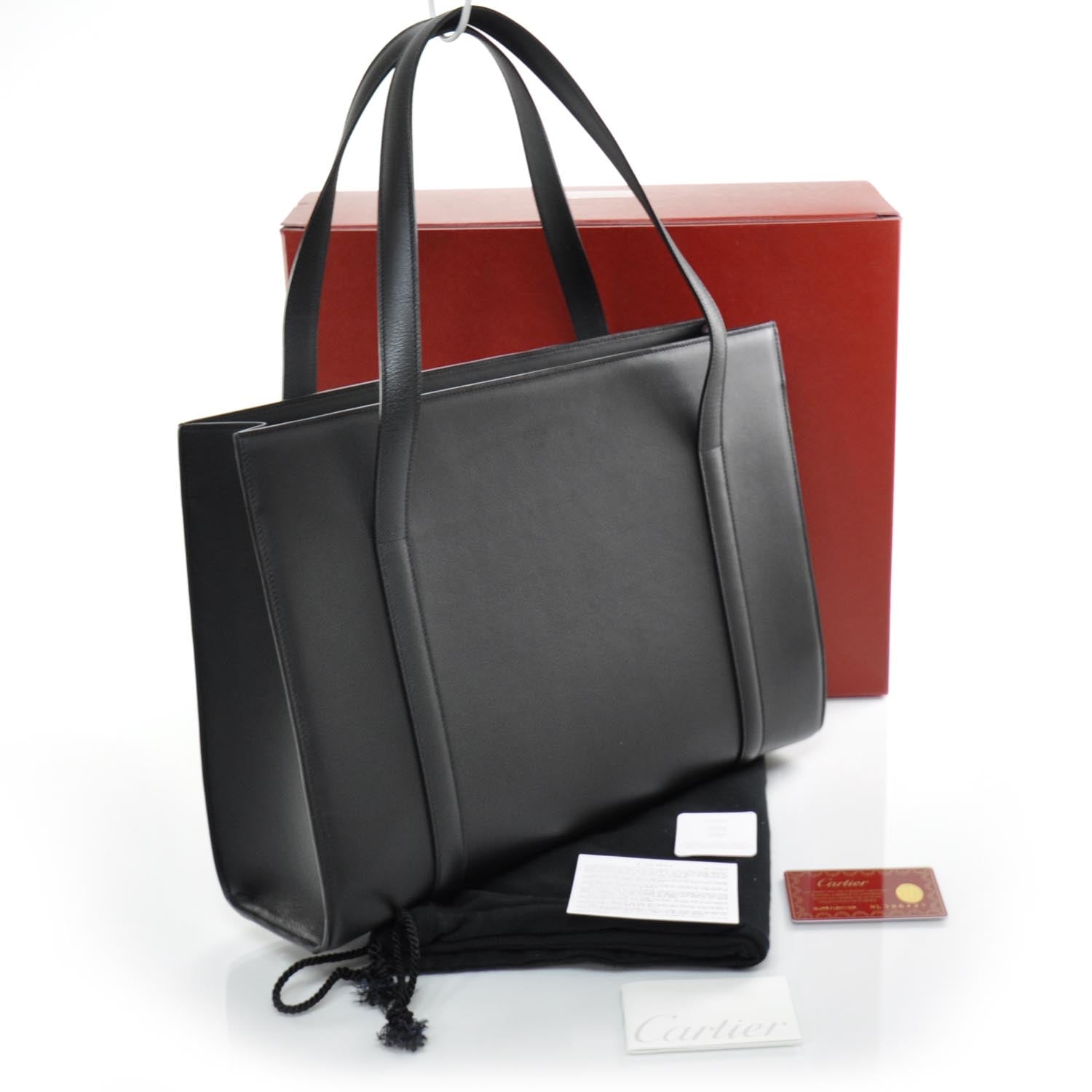 Cartier Leather Cabochon Business Tote Black 3 of 8
