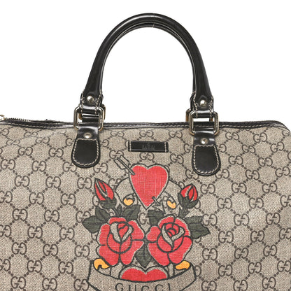 Gucci GG Plus Monogram Tattoo Heart Medium Joy Boston Dark Brown 8 of 13