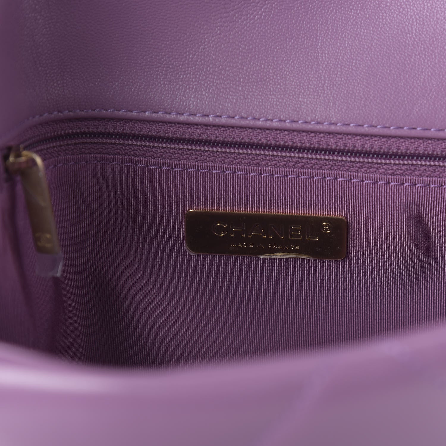Chanel Goatskin Quilted Medium 19 Flap Violet Purple 8 of 11