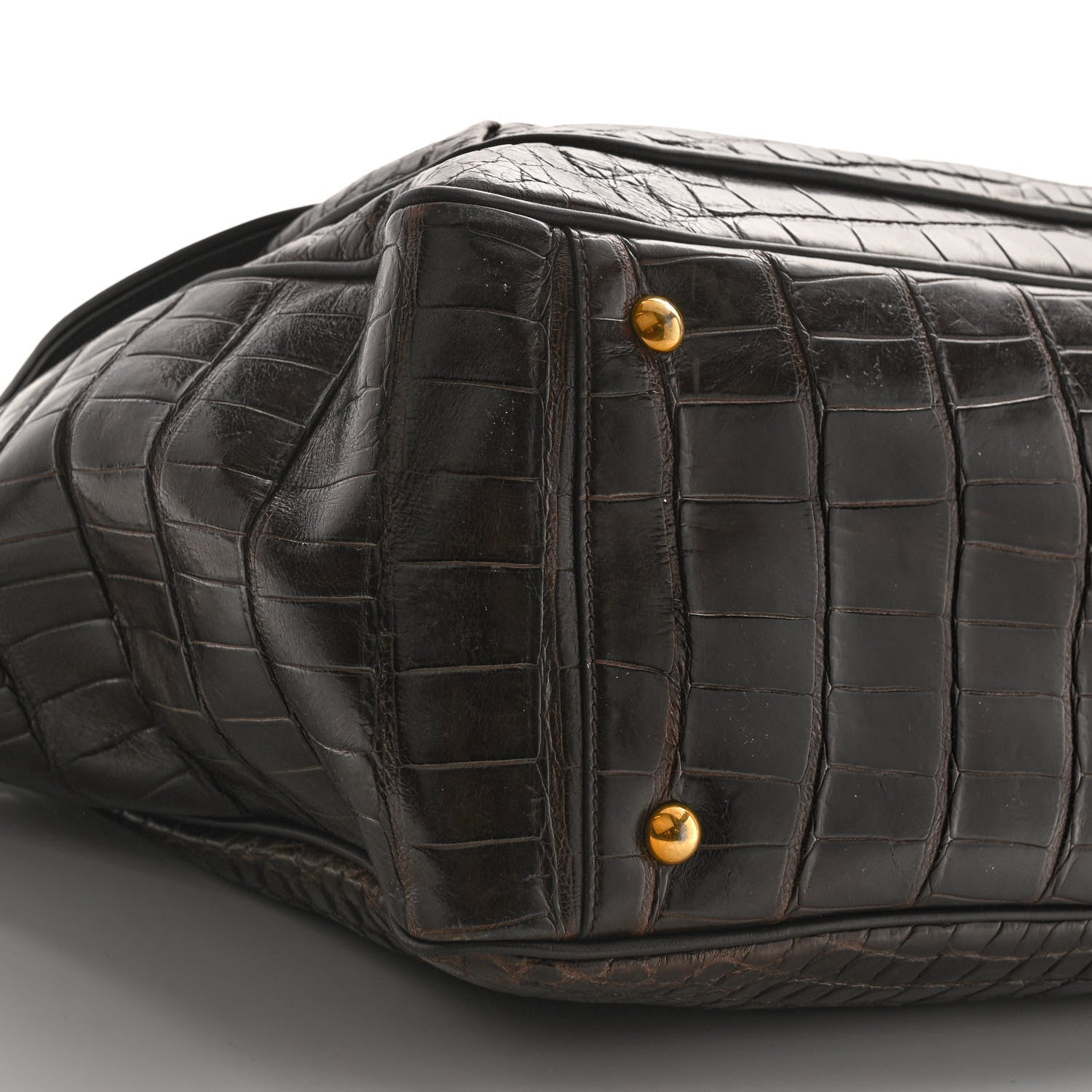 Gucci Crocodile Medium 1973 Top Handle Satchel Brown 9 of 14