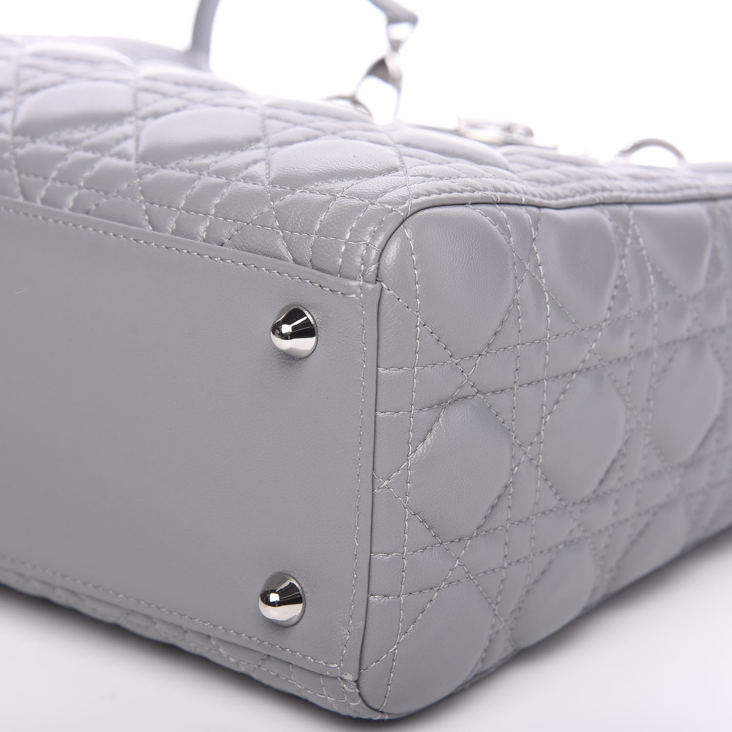 Christian Dior Lambskin Cannage Large Lady Dior Grey 6 of 8