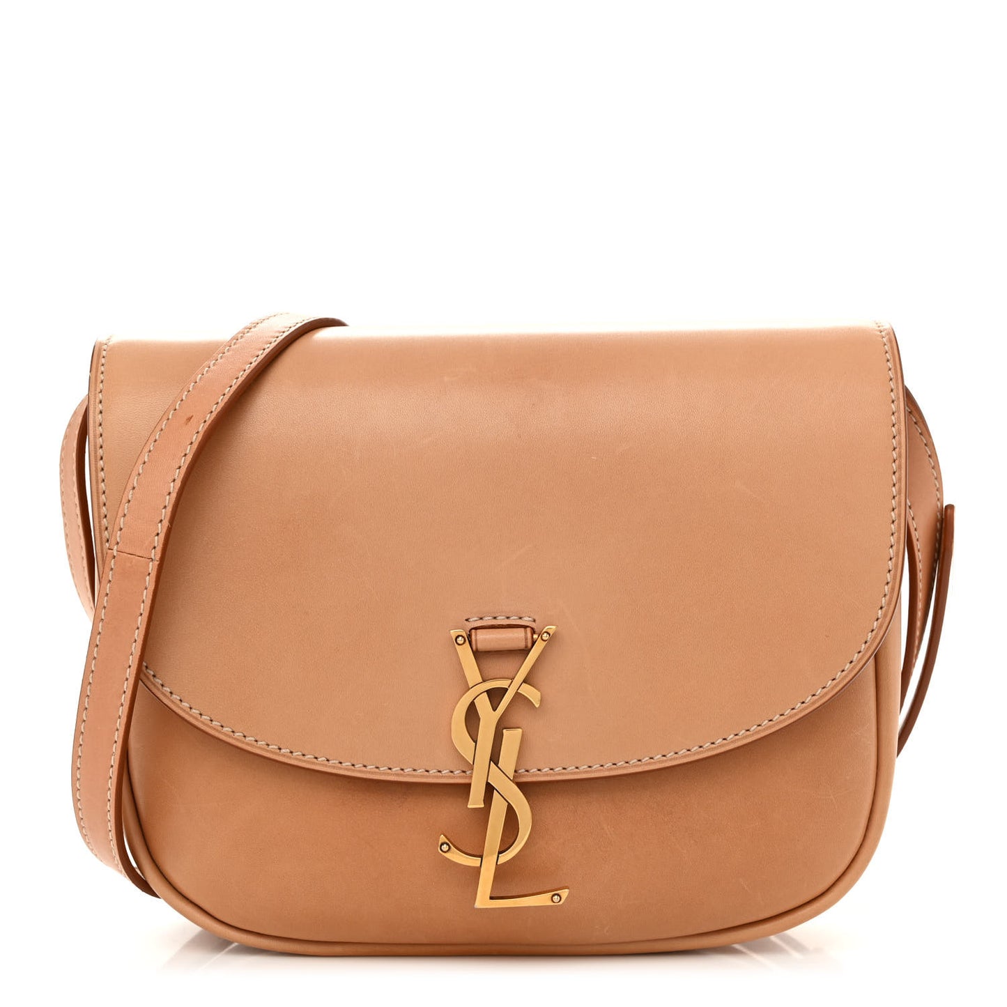 Smooth Vintage Calfskin Monogram Medium Kaia Satchel Gold